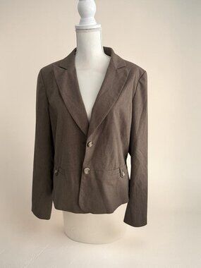 ANN TAYLOR Brown Patterned Blazer Jacket Size 16